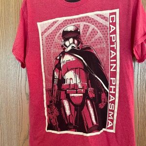 GENUINE STAR WARS CAPTAIN PHASMA T-SHIRT SIZE M RED & WHITE GRAPHIC